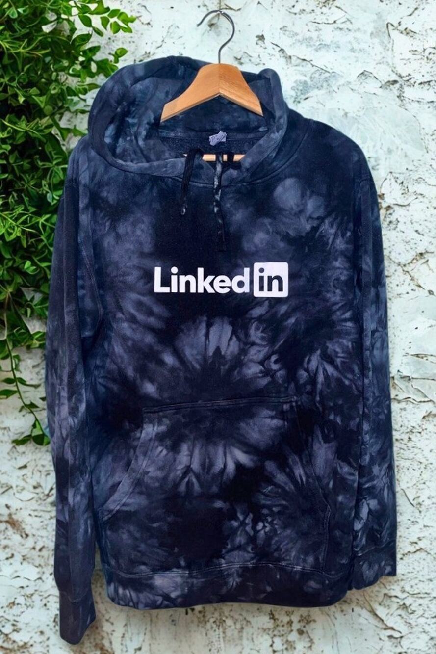 LinkedIn Employee Exclusive Tie-Dye Hoodie Independent Trading Co Sz. M